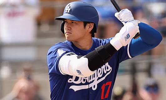 ドジャースユニフォームの大谷翔平