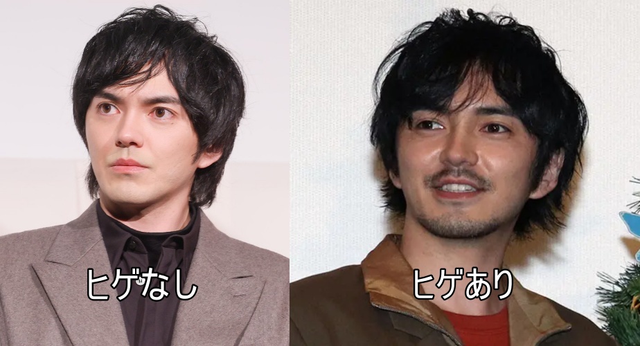 林遣都のヒゲなしとヒゲあり比較画像