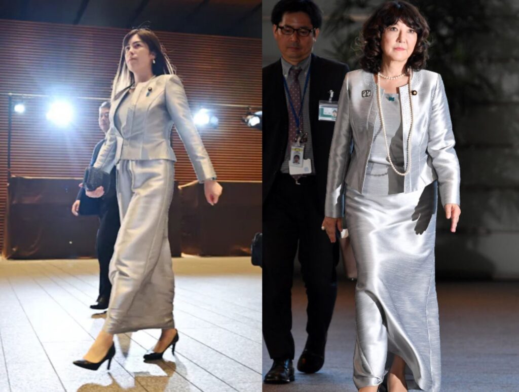 小野田紀美と片山さつきのドレス画像